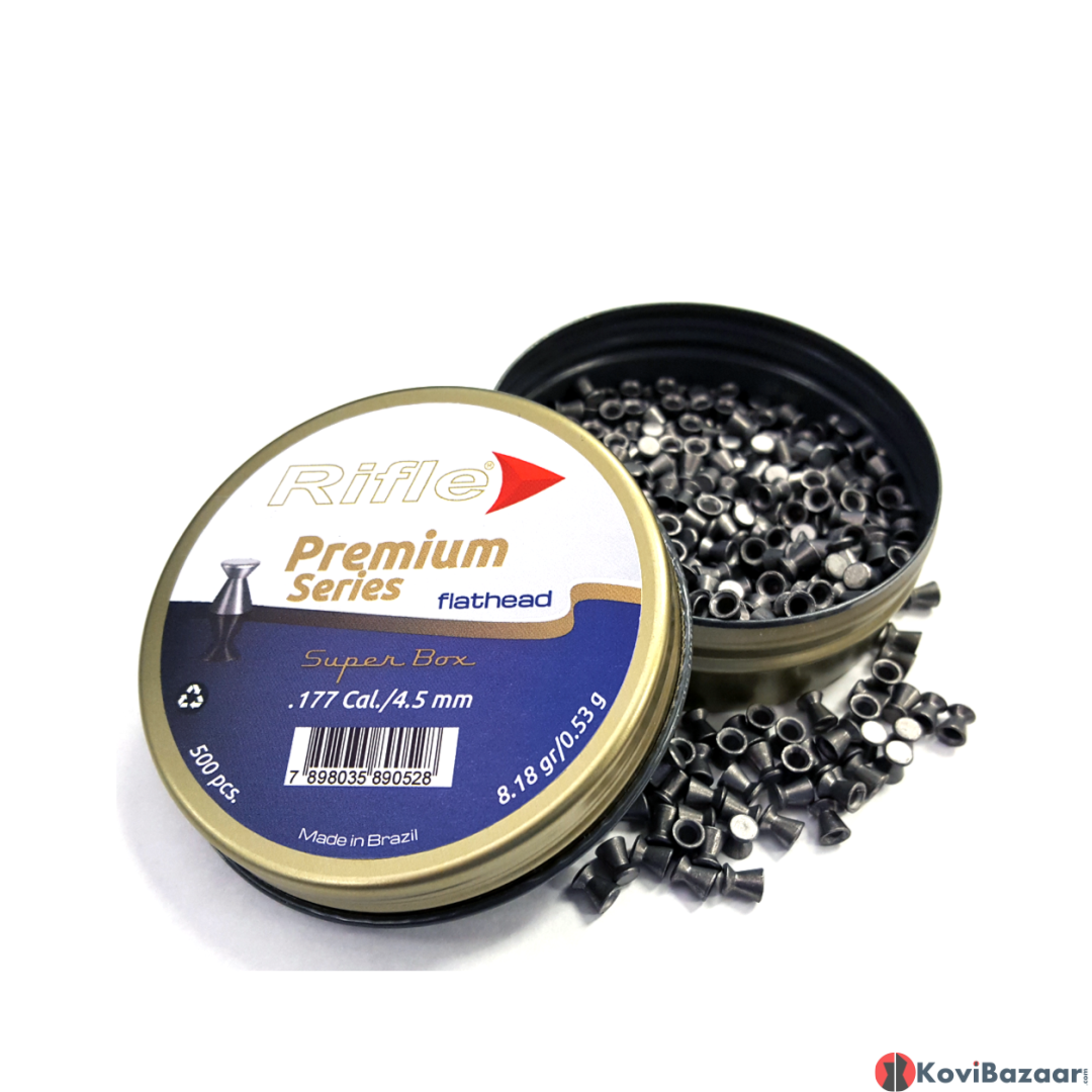 Rifle Premium Series Flathead 0.177cal/4.5mm Heavy 8.18gr/0.53g Air Gun pellets