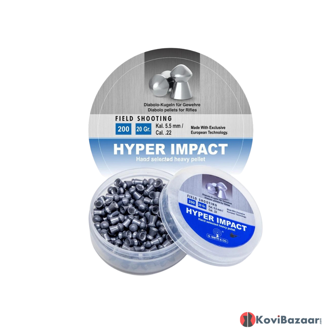 G Smith & Co Hyper Impact 0.22(5.5mm)200/iTn, 20gr Airgun Pellets