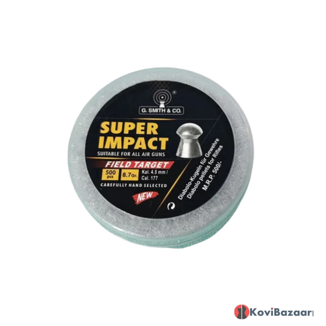 G Smith & Co Super Impact 0.177(4.5mm) Airgun Pellets 500/Tin/ 8.7gr