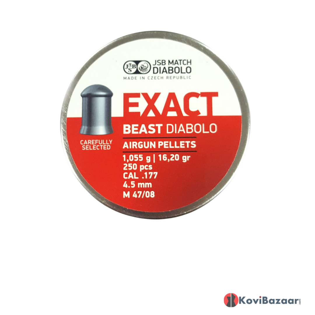 JSB Exact Beast Diabolo .177 Cal, 16.20 Grains/1.055g, Domed, 250/tin Airgun Pellets